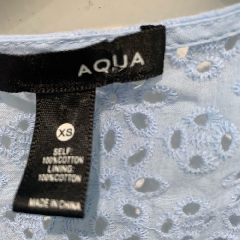 AQUA Womens Light Blue Floral Pouf V Neck Short Fit + Flare Dress Size: Xs - Picture 5 of 5